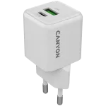 Canyon Laadija CU20AC GaN 20W PD, 2-pordiline (USB-A/USB-C) WH jaem&uuml;&uuml;k (CNS-CUW20AC)