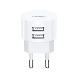 USAMS US-CC080 T20 &uuml;mar reisilaadija, 2x USB, 5 V 2,1 A, 10 W, valge