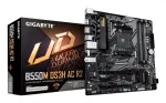 GIGABYTE B550M DS3H AC R2 emaplaat - AMD Ryzen 5000 protsessoritele, 5+3 faasi VRM, kuni 4733MHz DDR4 (O.C.), 1xPCIe 4.0 + 1xPCIe 3.0 M.2, Wi-Fi 5, 1GbE LAN, USB 3.2 Gen 1