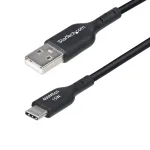 StarTech.com 3 jala (1 m) USB-A kuni USB-C laadimiskaabel, laadimine ja s&uuml;nkroonimine, 3 A, USB 2.0, TPE-kest - must USB-laadimisjuhe