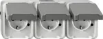Pistikupesa merten MEG2391-8029 CEE 7/3, toetab CEE 7/4, IP44, 250 V, 16 A, hall, 223&times;83&times;57 mm