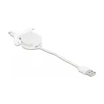 Kaabel DeLOCK Easy 45 Moodul USB 2.0 Sisset&otilde;mmatav Kaabel USB Type-A &ndash; 8 Pin Lightning emane valge