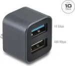 DELOCK Mini USB-jaotur USB USB-C pistikuga 1x USB 10 Gbps Type-A ja 1x USB 2.0 Type-A (mudel 64359)