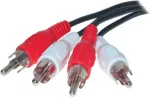 S/CONN helikaabel 2 x 2 RCA 2,5 m must punane valge isane isane
