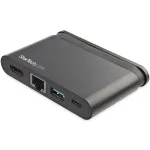 USB-C multipordiadapter &ndash; kaasaskantav USB-C dokk, 4K HDMI, 100 W PD 3.0 l&auml;bivool, 1x USB-A, 1x USB-C, GbE &ndash; Thunderbolt 3 ja USB USB-C s&uuml;learvuti reisidokk &ndash; Mac ja Windows