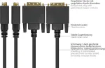 GoodConnections DisplayPort to DVI-D 24+1 &uuml;henduskaabel - 24K kullatud kontaktid - OFC - Must - 5m