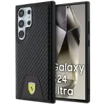 Ferrari FEHCS24LN3PUK k&otilde;va &uuml;mbris Samsung Galaxy S24 Ultra jaoks, s&uuml;sinikuga &otilde;mmeldud p&otilde;hi, must