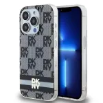DKNY DKHMP14XHCPTSK K&otilde;va &uuml;mbris Apple iPhone 14 Pro Max 6,7 inch musta ruudulise mono mustri ja tr&uuml;kitud triipudega, MagSafe
