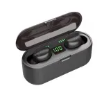 WoW F9 Sport & Leisure Super-Fit TWS Bluetooth 5.1 Stereo Earphones with HD Mic LED Charging Case Black
