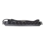 Good Connections GC-N0107 19-tolline 1U toiteplokk, 9x Schuko pistikupesa, IEC C14 pistik, 1,8 m kaabel, must
