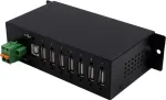EXSYS EX-1179HMVS 7-porti USB 2.0 t&ouml;&ouml;stuslik metallist jaotur DIN-liinile kinnitamisega, 480 Mbit/s, ESD-kaitse, -40 kuni 85&deg;C