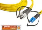 Lightwin LDP-09 FC-LC 3.0 OS2 &uuml;hemoodiline duplexkiud-patch-kaabel, 3m, kollane LSZH, FC-LC UPC