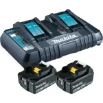 Makita DC18RD &ndash; Aku laadija + Aku 2 x &ndash; Li-Ion &ndash; 6 Ah &ndash; 108 Wh &ndash; 2 x aku laadimine