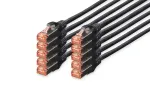 Digitus DK-1644-005-BL-10 CAT 6 S/FTP patch-kaabel 0,5 m, must, 10-pakk