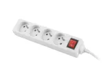 Pikendusjuhe Lanberg PS1-04E-0150-W 1,5 m 4 vahelduvvoolu pistikupesa siseruumidesse valge