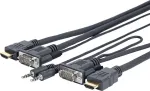 VivoLink Pro PROVGAHDMIFLY5 VGA + heli ja HDMI kaabel, 5 m, must