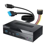 GrauGear G-MP03-CR-AU multi esipaneel 4-pordiline USB-jaotur + kaardilugeja (USB, SD, microSD)
