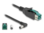 DeLOCK PoweredUSB-kaabel isane 12 V to DC 5,5 x 2,5 mm isane nurgaga 1 m
