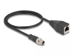 V&otilde;rgukaabel DeLOCK M12 kaabel X-kodeeritud 8 kontaktiga isane RJ45 emasele Cat5e 0,5 m must