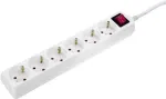 Pikendusjuhe AS Schwabe Multipower Strip 11671 &mdash; valge, Schuko pistikupesad peal&uuml;litiga