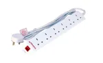 Pikendusjuhe Microconnect MC-UKSURGESTRIP6-2M 6 vahelduvvoolupesa 2 m Siseruumides Valge