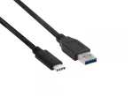 Club 3D CAC-1523 USB-C - USB-A kaabel, USB 3.1 Gen 2, 10 Gbps, PD 60 W, pistik/pistik, 1 m, must