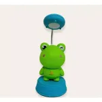 Kiddyz NL1 Space Froggy Kids Night Light Desk Lamp (20x10cm) with USB Power & Pencil Sharpener Green