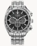 CITIZEN Men's Eco-Drive Chronograph Watch CA4540-54E 43mm Stainless Steel