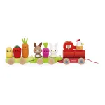Janod Pull-Along Farm Train with Blocks and Figures 12m+