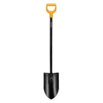 FISKARS SOLID+ XL Sharp Spade with Long Steel Shaft, Boron Steel Blade, D-Handle, 1250 mm