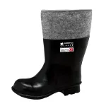 Unisex vildiga vooderdatud kummist Wellington saapad, veekindlad, libisemiskindlad, suurus 42 (UK 8), must