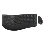 Perixx PERIDUO-614 DE traadita ergonoomiline klaviatuuri ja hiire komplekt, poolitatud klaviatuur, vertikaalne hiir, 2,4 GHz, must (saksa paigutus)