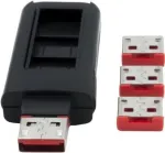 EXSYS EX-1114-RL USB-pordi lukk v&otilde;tmega f&uuml;&uuml;siline blokeerija USB Type-A jaoks (10 lukku, 1 v&otilde;ti, must)