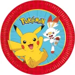 Procos Pokemon pabertaldrikud 8-pakk 23cm &uuml;hekordsed peoteldrikud 98391