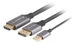 Lanberg CA-HDDP-20CU-0018-BK videokaabli adapter 1.8 m DisplayPort HDMI + USB must, h&otilde;bedane