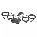 StarTech.com 2-pordiline USB-C kaabliga KVM-l&uuml;liti, 4K 60 Hz DisplayPort-v&auml;ljund, kompaktne KVM koos 1,2 m USB USB-C/heli integreeritud kaablitega, siinitoitel - kaugjuhtimisnupp/kiirklahvidega l&uuml;litamine