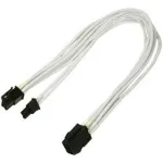 Nanoxia 900400023 PCIe toiteadapteri kaabel, 6-kontaktiline (F) &ndash; 8-kontaktiline (6+2) (M), 0,3 m, valge