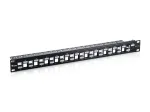 Equip 24-pordine Keystone Cat.6A varjestatud patch-paneel, must