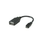 ROLINE USB 2.0 kaabel, USB 2.0 t&uuml;&uuml;p Micro B - t&uuml;&uuml;p A BU, OTG 0,15 m (11.02.8311)