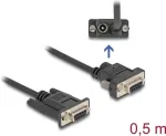 Delock RS-232 jadakaabel, D-Sub 9 pesa toitega kontaktil 9 (DC 5.5 x 2.1 mm), 0,5 m, must