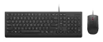 Juhtmega t&auml;issuuruses USB-klaviatuuri ja hiire komplekt Lenovo 4X31R64409 &mdash; 100% paigutus, 1,8 m kaabel, must, taani