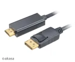 Akasa 4K@60Hz DisplayPort to HDMI aktiivne adapterkaabel 1,8 m must