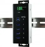 EXSYS EX-1185HMVS-WT Industrial USB 3.2 Gen 1 Hub, 4-Port, DIN Rail Mountable