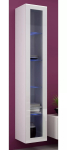 Vitriinkapp Cama Meble VIGO 180 seinale paigaldatav klaasvitriin 1800&times;400&times;300 mm valge/valge l&auml;ige