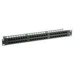 DELTA ENERGY SYSTEMS PP-48/RJ/6C 48-pordiline Cat6 UTP jaotuspaneel, 1U 19-tolline riiulikinnitus, must