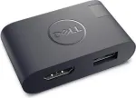 Dell DA20 USB-C mobiilne adapter - HDMI, VGA, Gigabit Ethernet, USB 3.0, must V1J4H