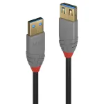Lindy 36763 Anthra Line USB 3.2 Gen 1 Type A pikenduskaabel, USB-A pistik &ndash; USB-A pesa, 5 Gbps, 3 m, must/hall