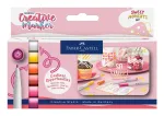 Faber-Castell Goldfaber Creative Marker komplekt, 6 v&auml;rvi, Sweet Moments, vesialusel tint, l&otilde;hnatu, m&auml;&auml;rdumiskindel, kaheotsaline pintsel ja &uuml;marotsik, korduvkasutatav karp 160602