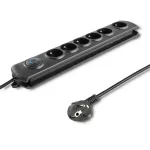 Liigpingekaitse Qoltec 50172 Must 6 pistikupesa 230V 5m