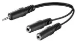 Microconnect AUDLL02 helikaabel 0,2 m 3,5 mm 2 x 3,5 mm Must